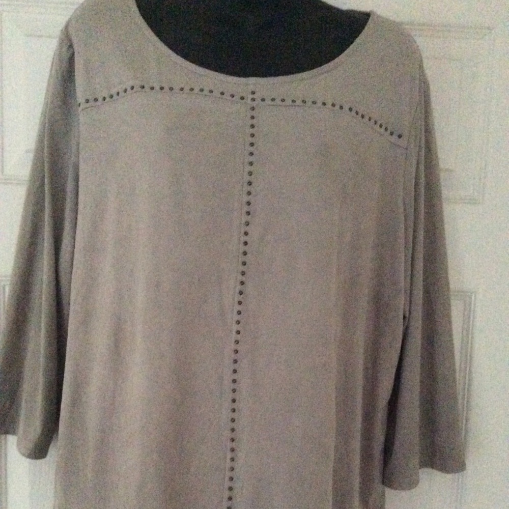 Style & Co. Tan Studded Blouse Tunic NWOT Size XL